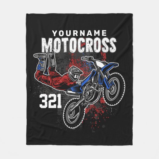 パーソナライズされたフリースタイルモトクロスレーシングFMXトリック フリースブランケット (正面)