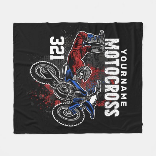 パーソナライズされたフリースタイルモトクロスレーシングFMXトリック フリースブランケット (正面(横))