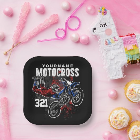 パーソナライズされたフリースタイルモトクロスレーシングFMXトリック ペーパープレート (パーティー)