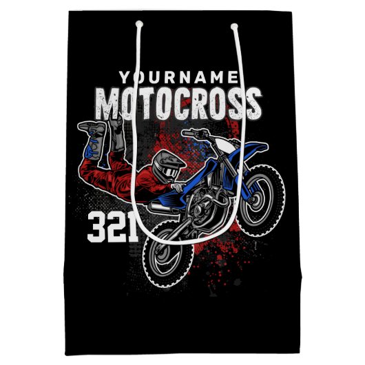 パーソナライズされたフリースタイルモトクロスレーシングFMXトリック ミディアムペーパーバッグ (裏面)