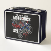 パーソナライズされたフリースタイルモトクロスレーシングFMXトリック メタルランチボックス (裏面)