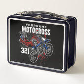 パーソナライズされたフリースタイルモトクロスレーシングFMXトリック メタルランチボックス (正面)
