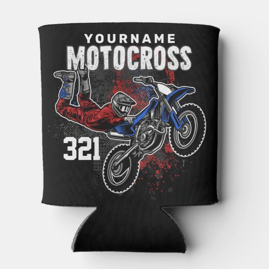 パーソナライズされたフリースタイルモトクロスレーシングFMXトリック 缶クーラー (裏面)