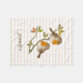 パーソナライズされたフリースブランケットイングリッシュロビンバード フリースブランケット (正面(横))