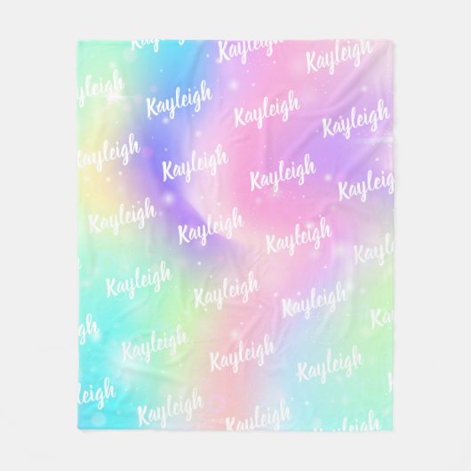 パーソナライズされたフリースブランケットカラフル女  フリースブランケット (正面)