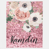 パーソナライズされたフリース投下幾何学園型バラ フリースブランケット (正面)