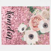 パーソナライズされたフリース投下幾何学園型バラ フリースブランケット (正面(横))