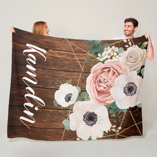 パーソナライズされたフリース投下幾何学園型バラ フリースブランケット (インサイチュ)