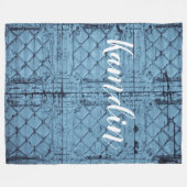 パーソナライズされたフリース投素朴げ錫パネル天井 フリースブランケット (正面(横))