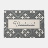 パーソナライズされたフルーアデュリス幾何学模様 ドアマット (正面)