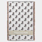 パーソナライズされたフレンチブルドッグ（ブラックブリンドル）ベビーケット スローブランケット (正面縦)