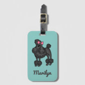 パーソナライズされたフレンチプードル スーツケースタグ ラゲッジタグ (正面縦)