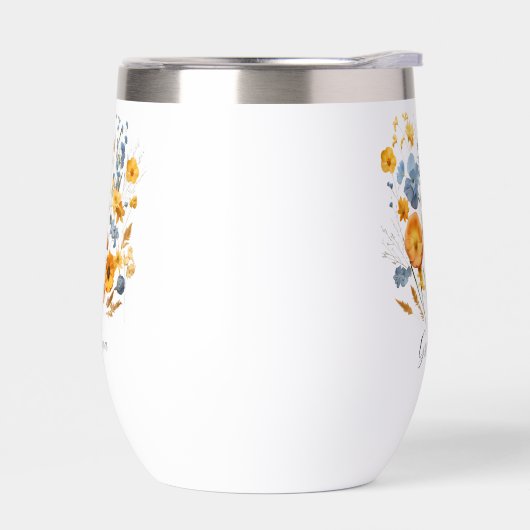 パーソナライズされたフローラおばあちゃん用ウォーターボトル (左面)