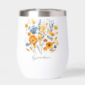 パーソナライズされたフローラおばあちゃん用ウォーターボトル (背面)