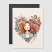 パーソナライズされたフローラかわいらしレディ (正面/裏面)