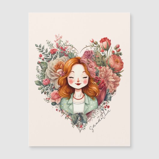 パーソナライズされたフローラかわいらしレディ (正面)