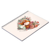 パーソナライズされたフローラかわいらしレディ ノートブック (左側)