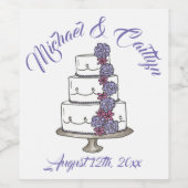 パーソナライズされたフローラのケ結婚ーキ婚約シャワー ワインラベル (シングルラベル)
