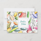 パーソナライズされたフローラの概要日付の保存 セーブザデート (裏面)