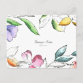 パーソナライズされたフローラの概要日付の保存 ポストカード (裏面)