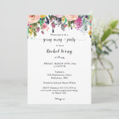 パーソナライズされたフローラの移動遠くにパーティー写真 招待状 (スタンド正面)