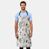 パーソナライズされたフローラの葉ワールドシ最高のェフ・ママ エプロン (着用した状態)