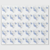 パーソナライズされたフローラアジサイ結婚ズ ラッピングペーパー (フラット)