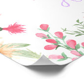 パーソナライズされたフローラアルファベットイニシャル子供部屋プリント ポスター (角)