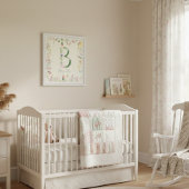 パーソナライズされたフローラアルファベットイニシャル子供部屋 ポスター