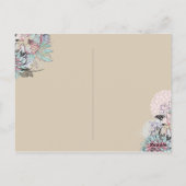 -パーソナライズされたフローライラストレーション日付の保存 ポストカード (裏面)