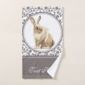 パーソナライズされたフローライースターラビットデザイン バスタオルセット (ハンドタオル)