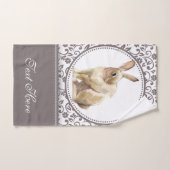 パーソナライズされたフローライースターラビットデザイン バスタオルセット (ハンドタオル)