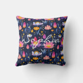 パーソナライズされたフローラウェルネス枕 – 名前をカスタムする クッション (裏面)