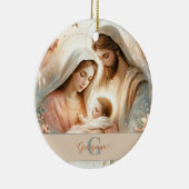 パーソナライズされたフローラウォーター色ベビーイエス出生 セラミックオーナメント (右)