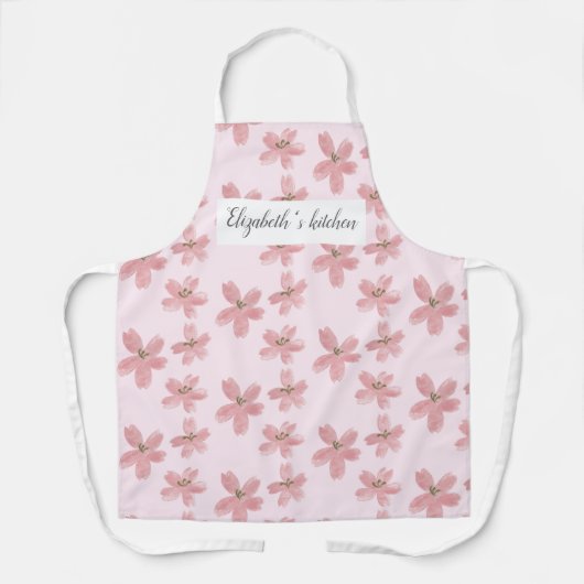 パーソナライズされたフローラエプロン – 名前をカスタムする エプロン (正面)