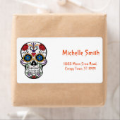 パーソナライズされたフローラカスタムシュガースカルハロウィーン ラベル (インサイチュ)