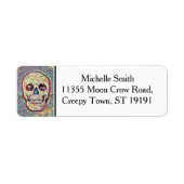 パーソナライズされたフローラカスタムシュガースカルハロウィーンL ラベル (正面)