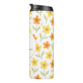 パーソナライズされたフローラサーマルタンブラー – イニシャル タンブラー (回転右)