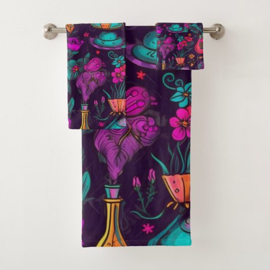 パーソナライズされたフローラスカル バスタオルセット (インサイチュ)