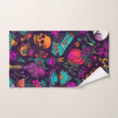 パーソナライズされたフローラスカル バスタオルセット (ハンドタオル)