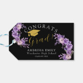 パーソナライズされたフローラスタイリッシュ卒業おめでとう ギフトタグ (裏面横)