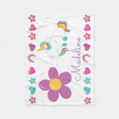 パーソナライズされたフローラスリープベビーユニコーン フリースブランケット (正面)