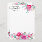 パーソナライズされたフローラデザイン 招待状 (正面/裏面)