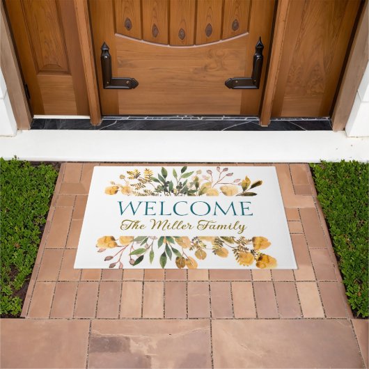 パーソナライズされたフローラパーソナライズされた ドアマット (室外)