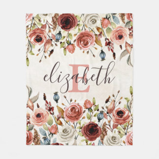 パーソナライズされたフローラフリースブランケット フリースブランケット