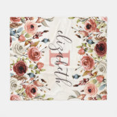 パーソナライズされたフローラフリースブランケット フリースブランケット (正面(横))