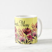 パーソナライズされたフローラマグカップ – カスタマイズ可能なフラワーマグカップ コーヒーマグカップ (正面右)