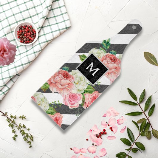 パーソナライズされたフローラモダンモノグラムキッチンギフト カッティングボード