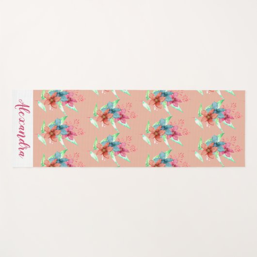 パーソナライズされたフローラモダン桃型ヨガマット ヨガマット (正面(横))