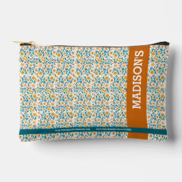 パーソナライズされたフローラモノグラムと名前 アクセサリーポーチ